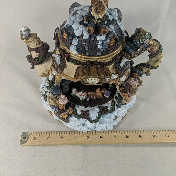 Boyd's Bears Silent Night Musical Light Teapot Figure Christmas Music Box Rotate - Picture 14 of 16